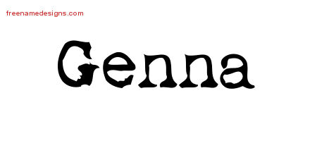 Vintage Writer Name Tattoo Designs Genna Free Lettering