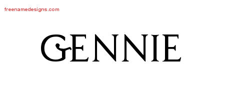 Regal Victorian Name Tattoo Designs Gennie Graphic Download
