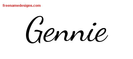 Lively Script Name Tattoo Designs Gennie Free Printout