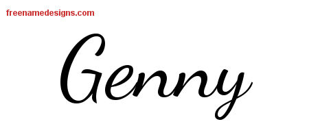 Lively Script Name Tattoo Designs Genny Free Printout