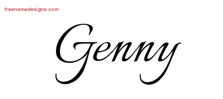 Calligraphic Name Tattoo Designs Genny Download Free