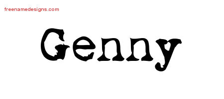 Vintage Writer Name Tattoo Designs Genny Free Lettering