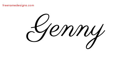 Classic Name Tattoo Designs Genny Graphic Download