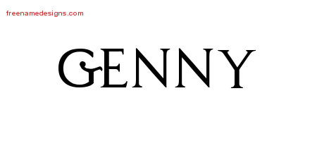 Regal Victorian Name Tattoo Designs Genny Graphic Download