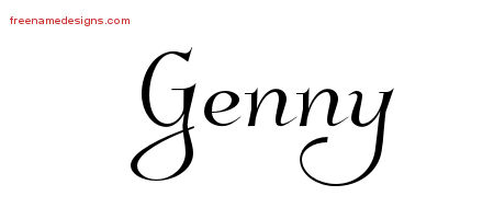 Elegant Name Tattoo Designs Genny Free Graphic