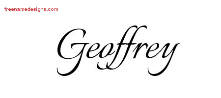Calligraphic Name Tattoo Designs Geoffrey Free Graphic