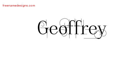Decorated Name Tattoo Designs Geoffrey Free Lettering