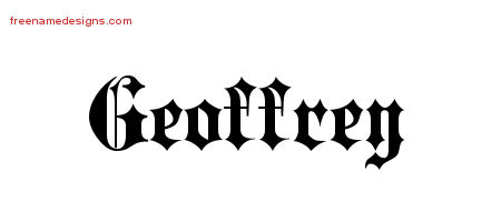 Old English Name Tattoo Designs Geoffrey Free Lettering