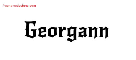 Gothic Name Tattoo Designs Georgann Free Graphic
