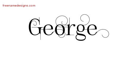 Decorated Name Tattoo Designs George Free Lettering