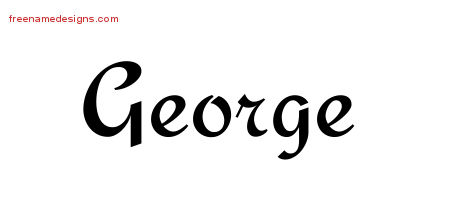 Calligraphic Stylish Name Tattoo Designs George Free Graphic