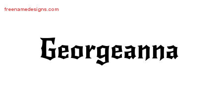 Gothic Name Tattoo Designs Georgeanna Free Graphic