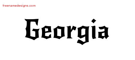 Gothic Name Tattoo Designs Georgia Free Graphic