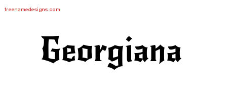 Gothic Name Tattoo Designs Georgiana Free Graphic