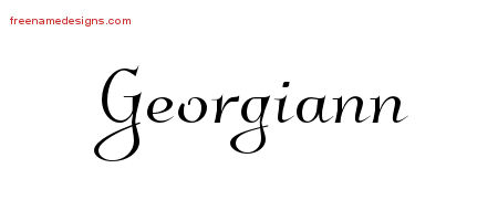 Elegant Name Tattoo Designs Georgiann Free Graphic