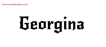 Gothic Name Tattoo Designs Georgina Free Graphic