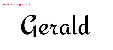 Calligraphic Stylish Name Tattoo Designs Gerald Free Graphic