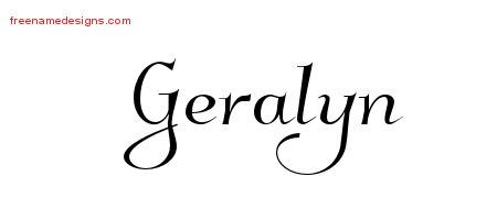 Elegant Name Tattoo Designs Geralyn Free Graphic