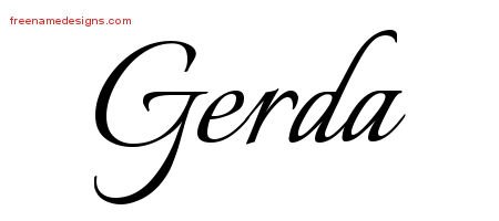 Calligraphic Name Tattoo Designs Gerda Download Free