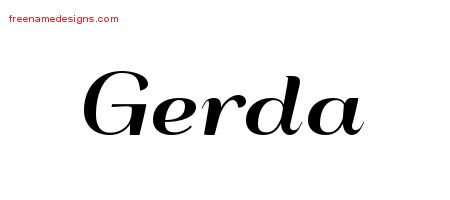 Art Deco Name Tattoo Designs Gerda Printable