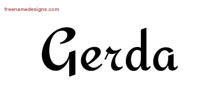 Calligraphic Stylish Name Tattoo Designs Gerda Download Free