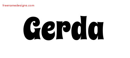 Groovy Name Tattoo Designs Gerda Free Lettering