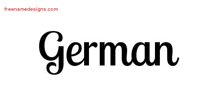 Handwritten Name Tattoo Designs German Free Printout