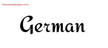 Calligraphic Stylish Name Tattoo Designs German Free Graphic
