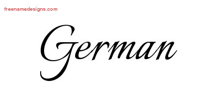 Calligraphic Name Tattoo Designs German Free Graphic