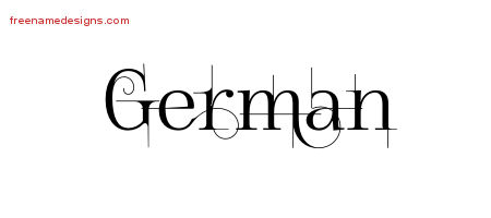 Decorated Name Tattoo Designs German Free Lettering