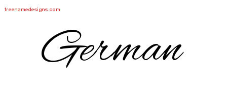 Cursive Name Tattoo Designs German Free Graphic