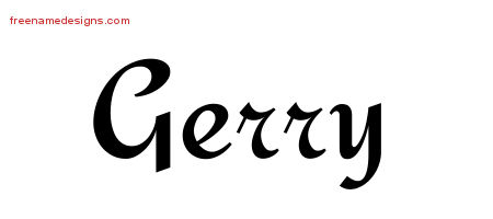 Calligraphic Stylish Name Tattoo Designs Gerry Free Graphic