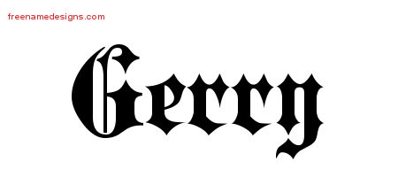 Old English Name Tattoo Designs Gerry Free Lettering