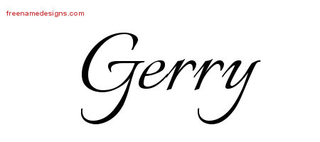 Calligraphic Name Tattoo Designs Gerry Free Graphic