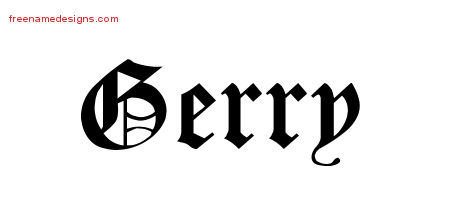 Blackletter Name Tattoo Designs Gerry Printable
