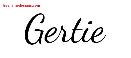Lively Script Name Tattoo Designs Gertie Free Printout