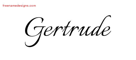 Calligraphic Name Tattoo Designs Gertrude Download Free