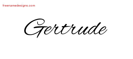 Cursive Name Tattoo Designs Gertrude Download Free