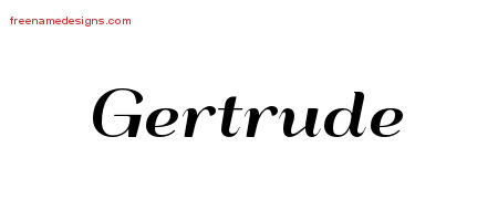 Art Deco Name Tattoo Designs Gertrude Printable