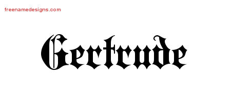 Old English Name Tattoo Designs Gertrude Free