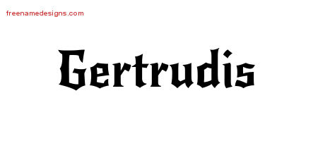 Gothic Name Tattoo Designs Gertrudis Free Graphic