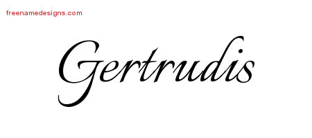 Calligraphic Name Tattoo Designs Gertrudis Download Free