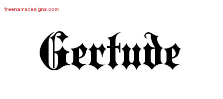 Old English Name Tattoo Designs Gertude Free