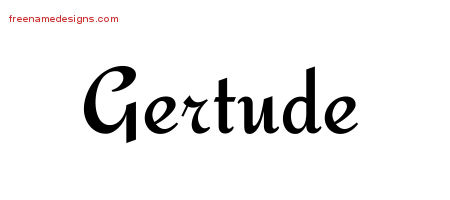 Calligraphic Stylish Name Tattoo Designs Gertude Download Free
