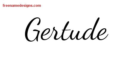 Lively Script Name Tattoo Designs Gertude Free Printout
