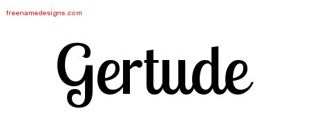 Handwritten Name Tattoo Designs Gertude Free Download