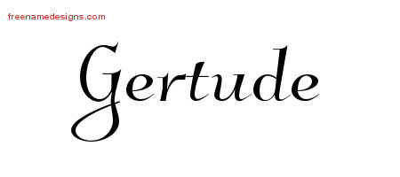 Elegant Name Tattoo Designs Gertude Free Graphic