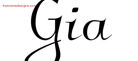 Elegant Name Tattoo Designs Gia Free Graphic