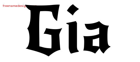 Gothic Name Tattoo Designs Gia Free Graphic
