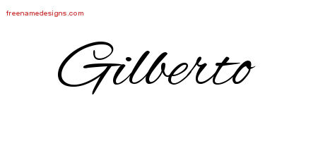 Cursive Name Tattoo Designs Gilberto Free Graphic